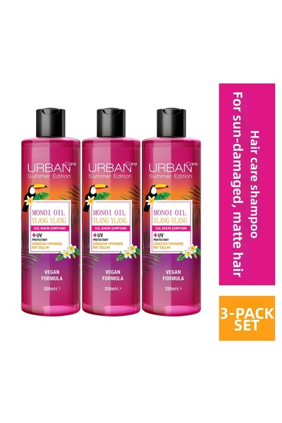 Urban Care Monoi Oil & Ylang Ylang Hair Care Shampoo 350 ml X3