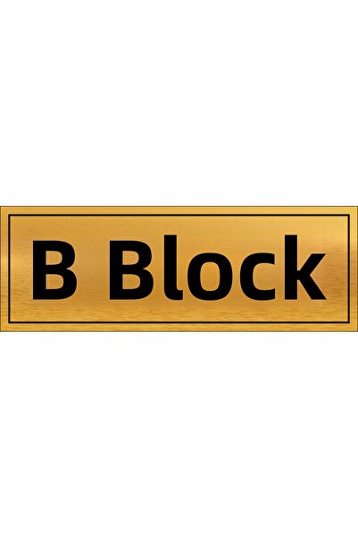 sıradışıhediyem B Block Written Gold Metal Sheet 20 X 7 cm