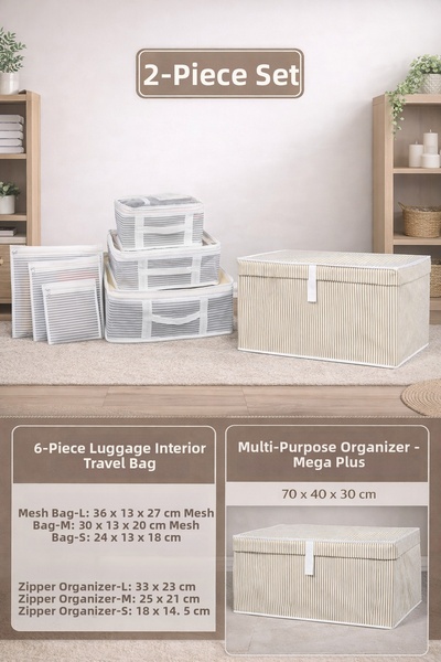 PONÇİK BEBEK Multi-Purpose Under-Bed Organizer Mega Plus Size Box 6-Piece Tra...