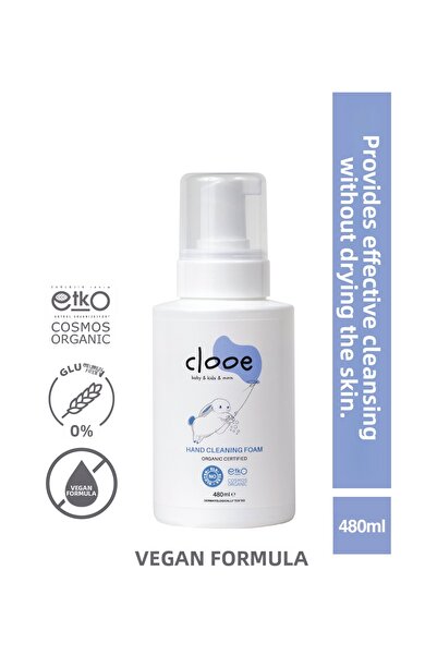 clooe Organic Hand Cleaning Foam (480ml) - Children & Adults - Blueberry, Alo...