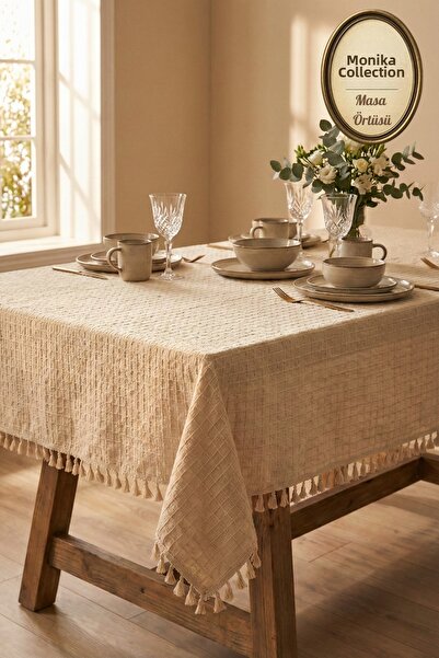 Morlay Monika Series |   Vintage Bohemian Tasseled Tablecloth - Authentic 100...