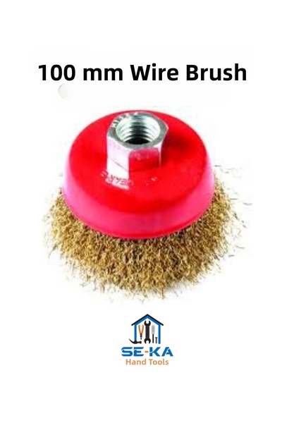 SEKA HAND TOOLS Fringed Bowl Wire Brush 100 mm Spiral Grinding Compatible – Metal Brush for Rust and Paint Removal