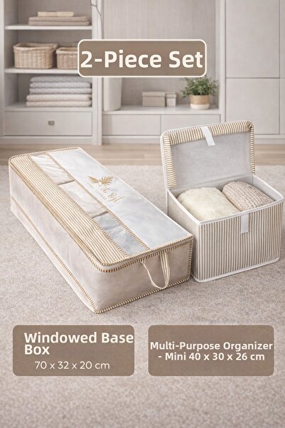 PONÇİK BEBEK صندوق تخزين متعدد الأغراض بحجم صغير مع نافذة وغطاء سفلي، مجموعة ...