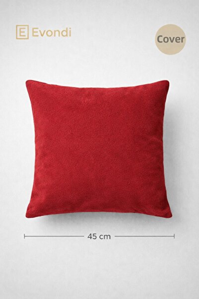 Evondi Red Throw Pillow Cover 45X45 - Soft Textured, Wipeable, Decorative (1 ...