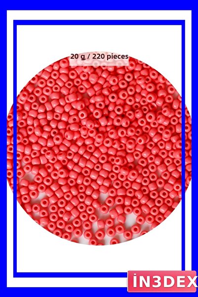 İN3DEX Watermelon Pink Glass Beads 4mm Needlework and Jewelry Making