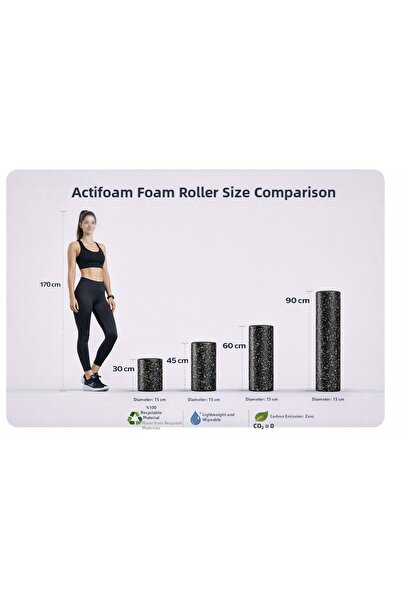 Actifoam Foam Roller Serrateless Massage Roller Pilates Roller Yoga Exercise Recovery 45 Cm