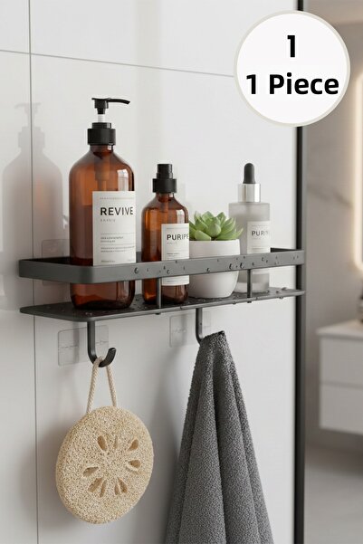 LİRAZON Adhesive Rectangular Corner Shelf Bathroom & Kitchen Organizer Shelf ...