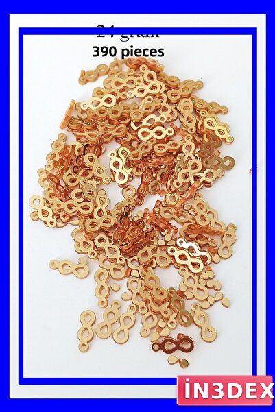 İN3DEX Gold Color Plexi Metallic Plastic Beads 390 Pieces