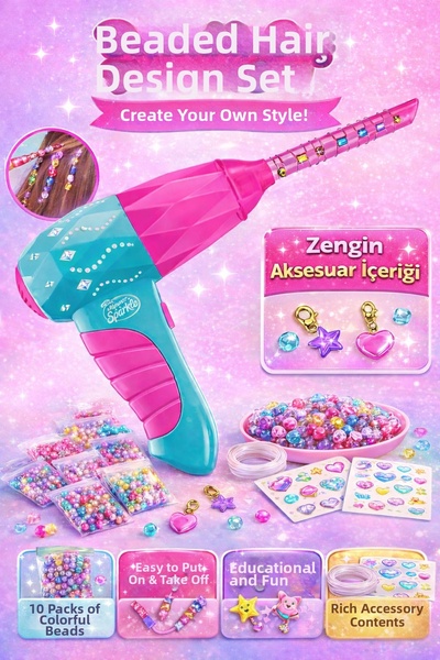 YILDIRIM OYUNCAK Beaded Hair Accessory Design Set |   Bead Stringing Machine ...