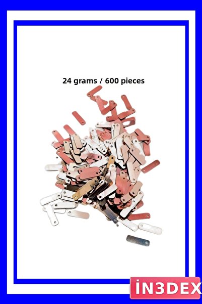 İN3DEX مجموعة رقائق الترتر المقطوعة بالليزر باللون الأحمر الفاتح 600 قطعة