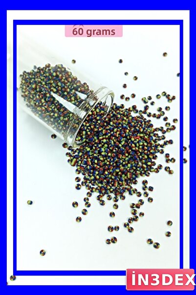 İN3DEX Bulk Glass Beads 2mm 60 Grams Three Color Hobby Material