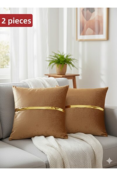 baladı home ev tekstil home collection طقم غطاء وسادة مخملي فاخر مكون من قطعت...