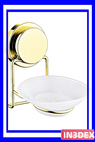 İN3DEX حامل صابون بلاستيكي ذهبي اللون، إكسسوار للحمام
