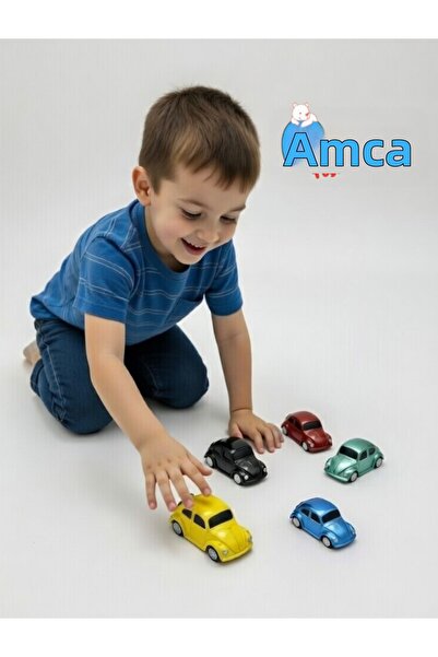 Amca Toys سلسلة مفاتيح سيارة ووسوس معدنية صغيرة قابلة للسحب واللمس 5 قطع ملون...