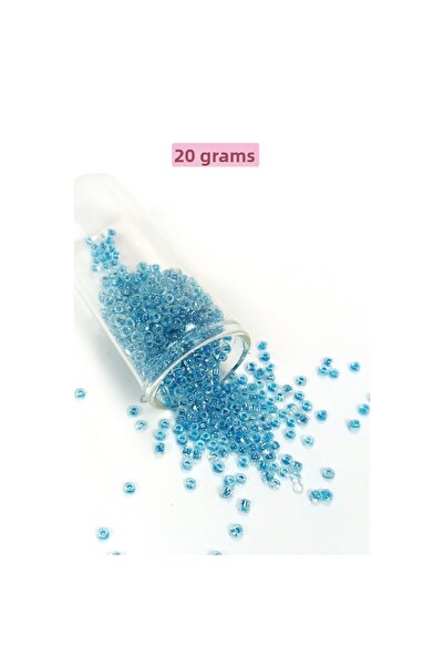 Royaleks Bulk Glass Sand Beads (8/0) 3 mm - 20 Grams - Transparent Sky Blue