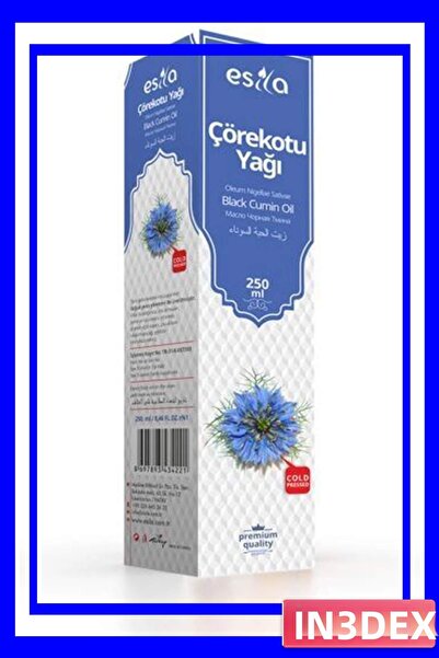 İN3DEX Natural Black Cumin Seed Oil 250ml Hair and Skin Care