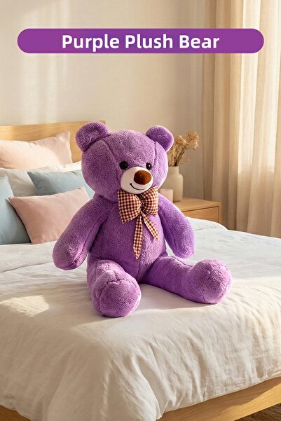 ROZİTOYS دمية دب ناعمة بحجم كبير 80 سم مع ربطة عنق