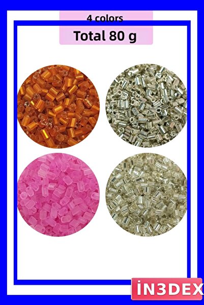 İN3DEX مجموعة خرز زجاجي للقص بسمك 2 مم، 4 خيارات ألوان مختلفة