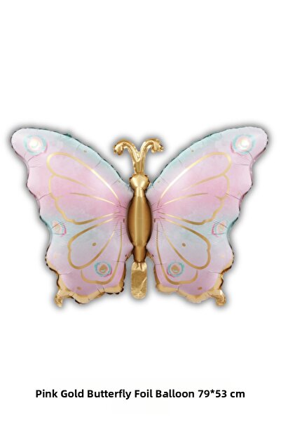 Bunloon Pink Gold Butterfly Foil Balloon 79X53 cm