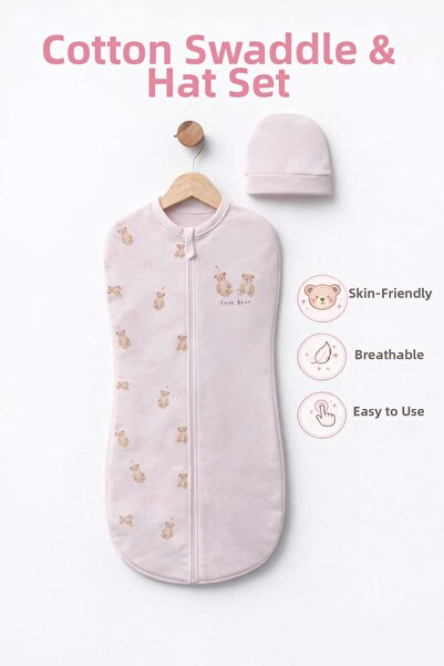 Melekpare قماط أطفال بسحاب مصنوع من القطن بنسبة 100% لحديثي الولادة