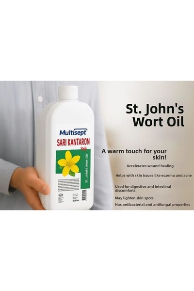 MULTİSEPT زيت نبتة سانت جون - طبيعي 100% ونقي معالج بالضغط البارد - زيت للعنا...