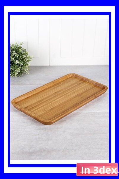 İN3DEX Bamboo Presentation Plate 25X14 cm Natural Material
