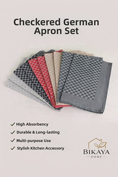 Bikaya Home Checkered German Napkin 45X65 cm – Set of 10 |   Strong Absorptio...