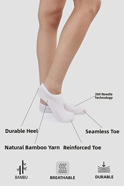 UZN SOCKS Bamboo Sneaker Socks – 4 Pairs Pack |   Women & Men |   Seamless