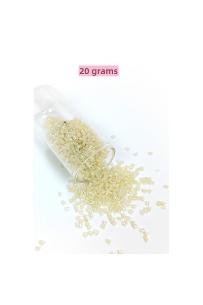 HarmonyAura Mărgele de sticlă tăiate 2mm - 20 grame - Cremă transparentă