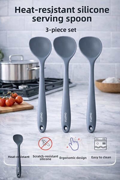 Single (3 Pieces) Ladle with Ultra Hard Tip, Heat Resistant, Fireproof, Non-S...