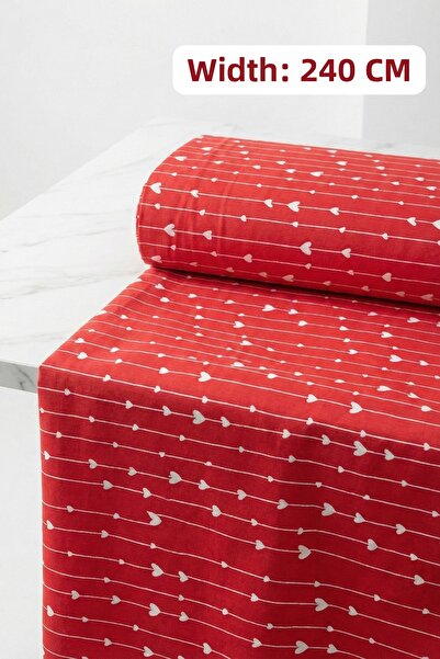 Morlay Țesătură din bumbac cu imprimeu inimioare roșii Lățime: 240 cm Husă de...