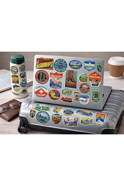 Limitless Design ملصقات سفر عالمية بتصميم عتيق مقاس 22×30 سم – مجموعة ملصقات ...