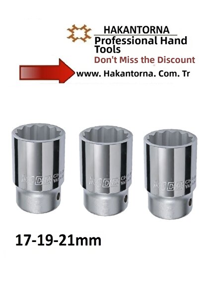 HakanTorna HT- ريكو 3/4 مقبس نجمة ثقيلة 17-19-21 ملم