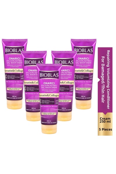 Bioblas كريم العناية المضاد لتساقط الشعر 250 مل - الكولاجين والكيراتين 5 عبوات