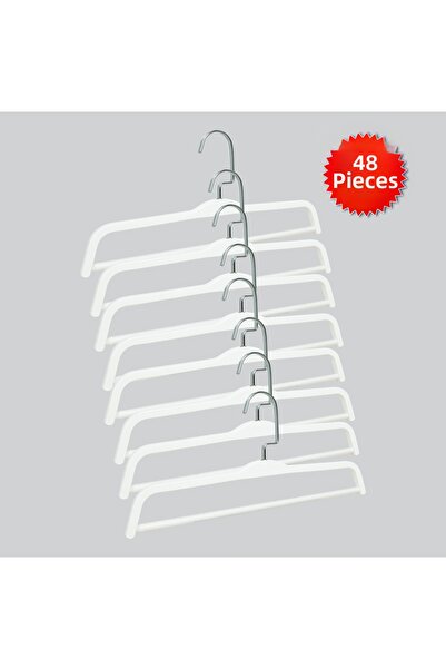 NYN شماعات بناطيل خشبية 8176 BARLI من النيكل والفضة، 48 قطعة