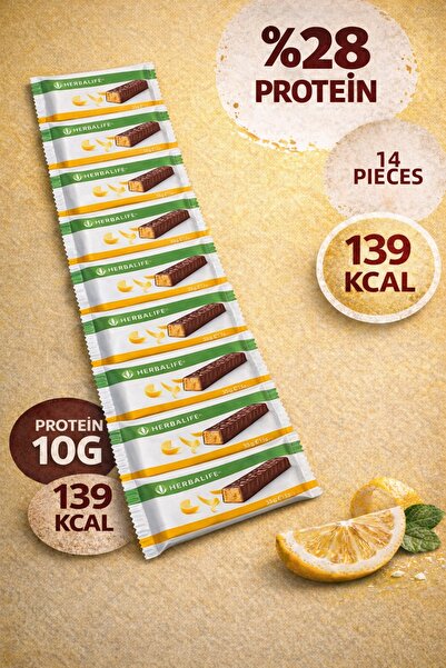 Herbalife بروتين بار بنكهة الليمون، عبوة تحتوي على 14 قطعة، وجبة خفيفة عالية ...