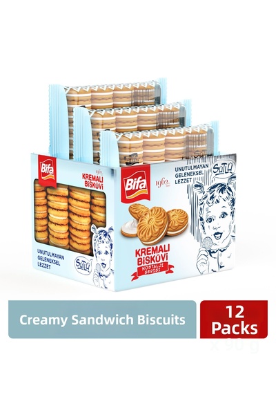 Bifa نوستالجيا بسكويت ساندويتش بالكريمة والحليب 1080 جرام