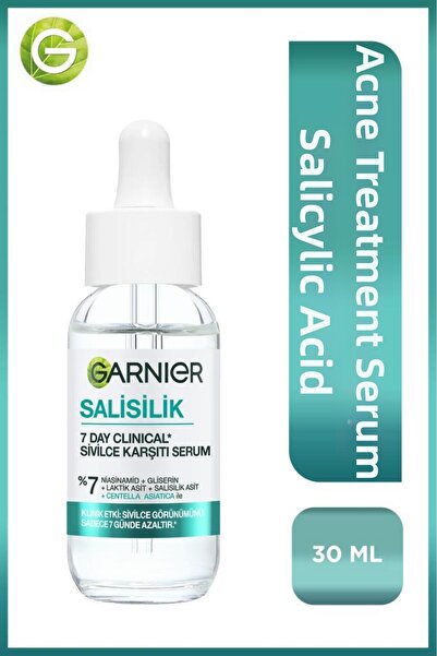 Garnier Salisilik 7 Day Clinical Anti-Acne Serum 30ml, (7% Niacinamide, Glyce...