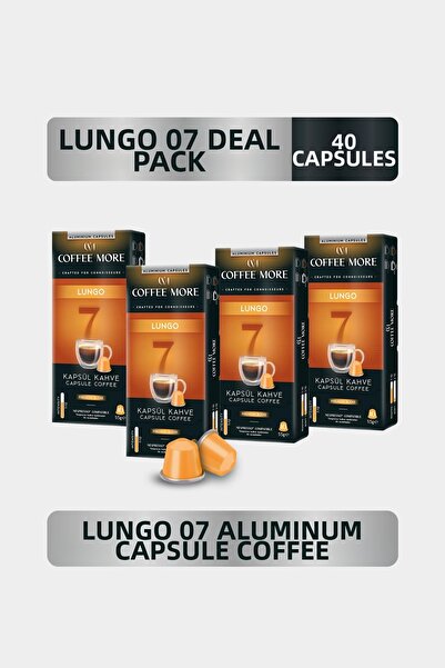 C.M Coffee More 7 كبسولات قهوة لونغو 10 × 4 عبوات (40 قطعة) متوافقة مع نسبرسو