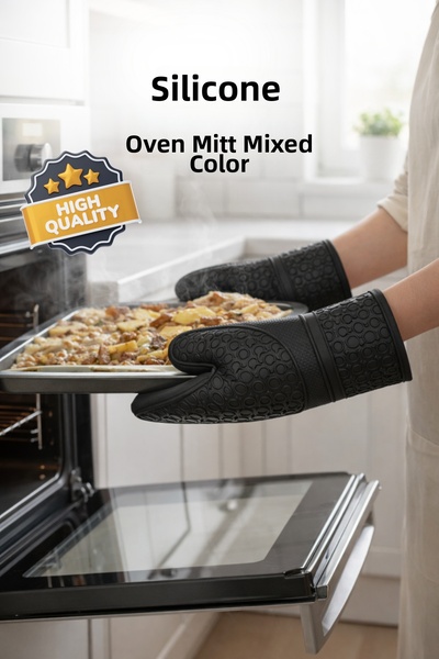 grimorlife قفاز فرن من السيليكون مقاوم للحريق وغير لاصق ومقاوم للحرارة - مقاو...