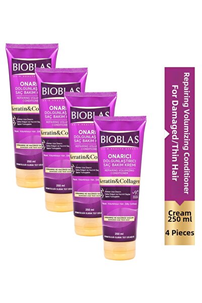 Bioblas كريم العناية ضد تساقط الشعر 250 مل كولاجين وكيراتين 4 عبوات