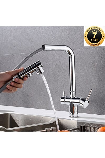 OEM صنبور مطبخ بتدفق مزدوج مع منفذ لتنقية المياه وصنبور حلزوني، ضمان 7 سنوات،...