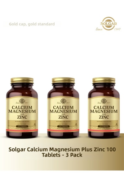 Solgar Calcium Magnesium Plus Zinc 100 Tablets 3 Pack