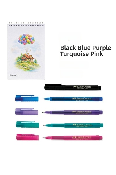 kitapsev A6 Notepad and Faber Broadpen 0.8 Ballpoint Pen Set