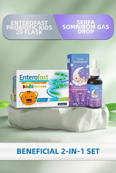 MİRADERM PHARMA Enterofast Kids 20 Vials + Serfa Somnibom Herbal Gas Drops 50 ml