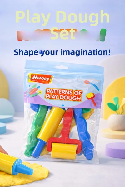 Brons مجموعة تشكيل العجين 5 قطع - مجموعة ألعاب ممتعة مع سكين دوار وأدوات