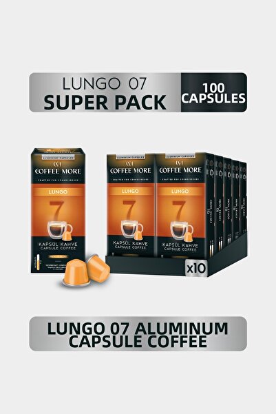 C.M Coffee More 7 Lungo Capsule Coffee 10 X 10 Packs (100 Pieces) Nespresso C...