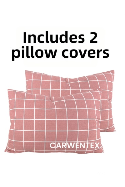 carwen home tekstil Ranfors Cotton Pillowcase Taupe Checked