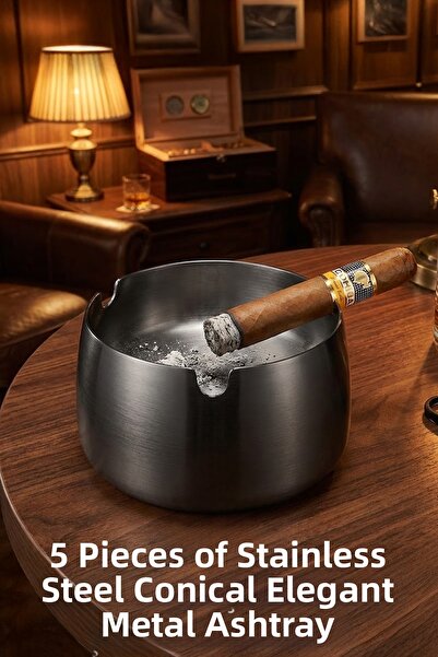 FİTHOME 5 τεμάχια κωνικά μεταλλικά τασάκια από ανοξείδωτο ατσάλι Ξενοδοχείο Κ...