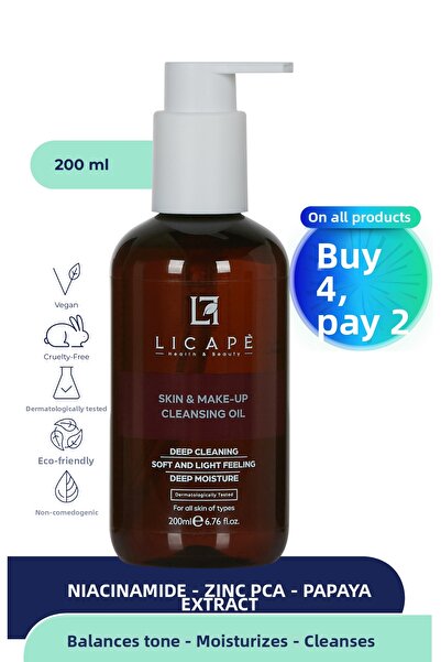 Licape 200 مل زيت لإزالة البشرة والمكياج على مرحلتين